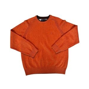 Tommy Hilfiger Burnt Orange Cotton Crewneck Sweater XL —Preppy Y2K 90s D21